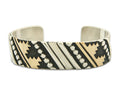 Navajo Bracelet Gold & 925 Silver Handmade 16 mm Wide Signed Thomas Singer C80s