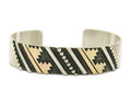 Navajo Bracelet Gold & 925 Silver Handmade 16 mm Wide Signed Thomas Singer C80s