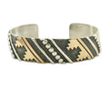 Navajo Bracelet Gold & 925 Silver Handmade 16 mm Wide Signed Thomas Singer C80s