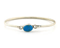 Navajo Bracelet Sterling Silver Blue Turquoise Artist Signed Montoya