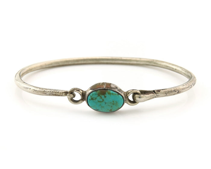 Navajo Bracelet Sterling Silver Blue Turquoise Artist Signed Montoya