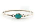 Navajo Bracelet Sterling Silver Blue Turquoise Artist Signed Montoya
