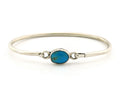 Navajo Bracelet Sterling Silver Blue Turquoise Artist Signed Montoya