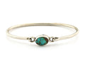 Navajo Bracelet Sterling Silver Blue Turquoise Artist Signed Montoya