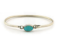 Navajo Bracelet Sterling Silver Blue Turquoise Artist Signed Montoya