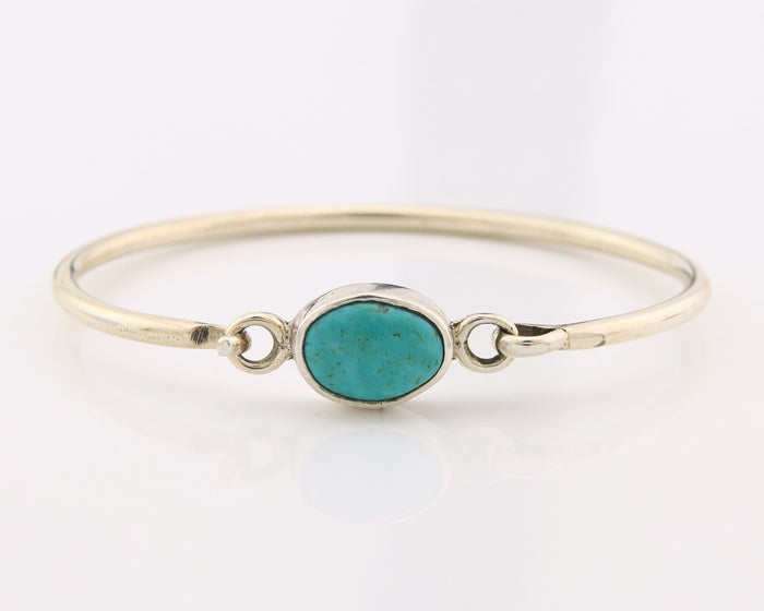 Navajo Bracelet Sterling Silver Blue Turquoise Artist Signed Montoya