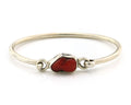 Navajo Bracelet Sterling Silver Natural Red Coral Artist Signed Sunrise