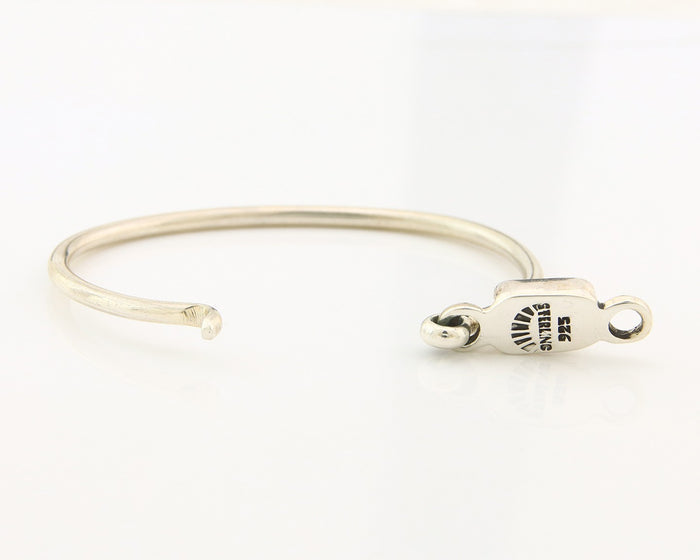 Navajo Bracelet Sterling Silver Natural Red Coral Artist Signed Sunrise