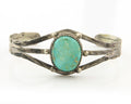 Navajo Bracelet Sterling Silver Turquoise Hand Stamped Native American Artist