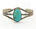 Navajo Bracelet Sterling Silver Turquoise Hand Stamped Native American Artist
