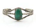 Navajo Bracelet Sterling Silver Turquoise Hand Stamped Native American Artist