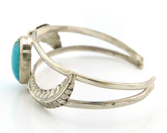 Navajo Bracelet Sterling Silver Turquoise Native American Artist Handmade