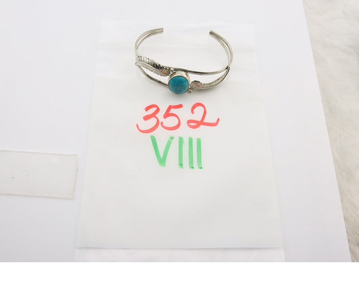 Navajo Bracelet Sterling Silver Turquoise Native American Artist Handmade