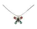 Navajo Butterfly Necklace Sterling Silver Authentic Natural Gemstone