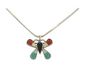 Navajo Butterfly Necklace Sterling Silver Authentic Natural Gemstone