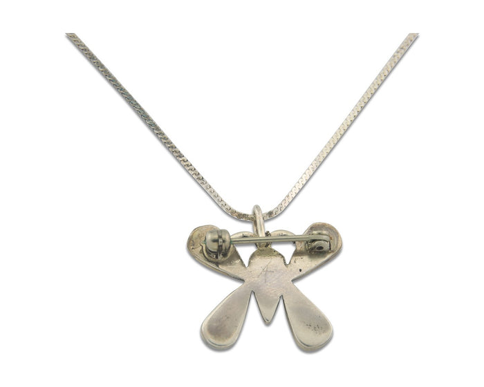 Navajo Butterfly Necklace Sterling Silver Authentic Natural Gemstone