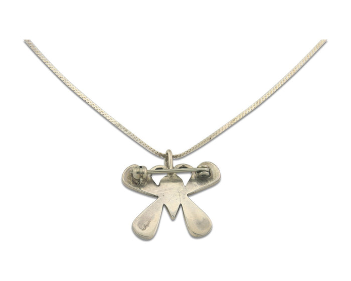 Navajo Butterfly Necklace Sterling Silver Authentic Natural Gemstone