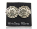 Navajo Concho Earrings 925 Silver Native American Artist C.80's
