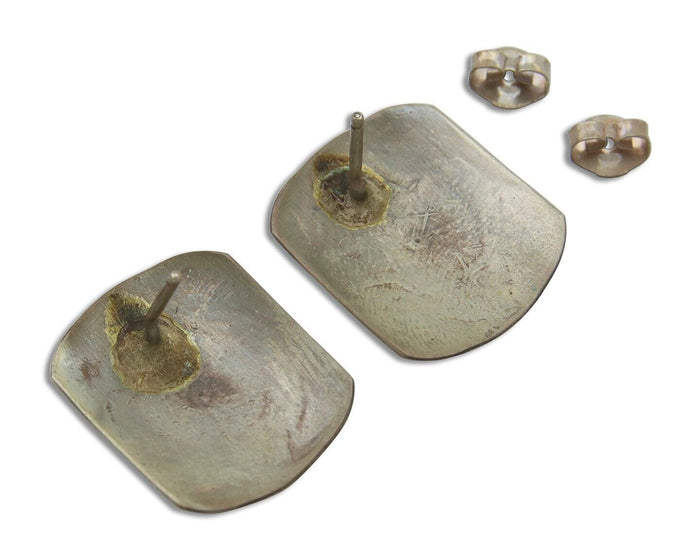 Navajo Concho Earrings 925 Silver Native American Artist C.80's
