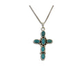 Navajo Cross Necklace 925 Silver Turquoise Artist Lee Hill C.80's