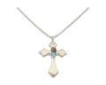 Navajo Cross Necklace Sterling Silver Authentic Natural Gemstones Signed M