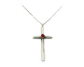 Navajo Cross Necklace Sterling Silver Snake Eye Coral Authentic Native Artist