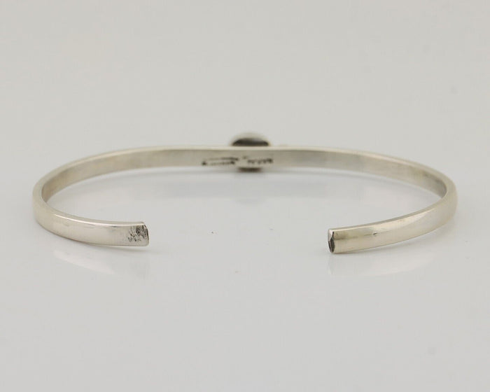 Navajo Cuff Bracelet 925 Silver Blue Turquoise Native American Artist C.80's