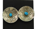 Navajo Cuff Bracelet 925 Silver Concho Turquoise Signed Helen Harrison C.80's