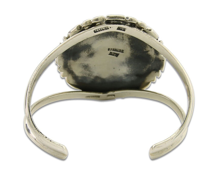 Navajo Cuff Bracelet 925 Silver Cuff Turquoise Cuff Native American Artist C80's