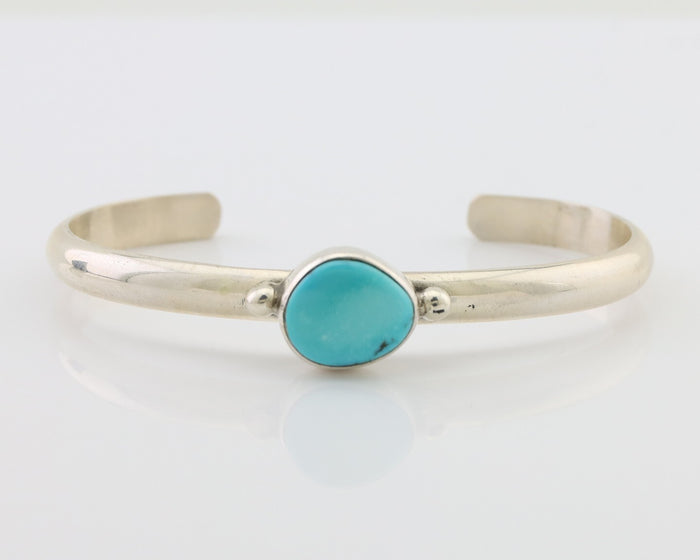 Navajo Cuff Bracelet 925 Silver Natural Blue Turquoise Native American C.80's