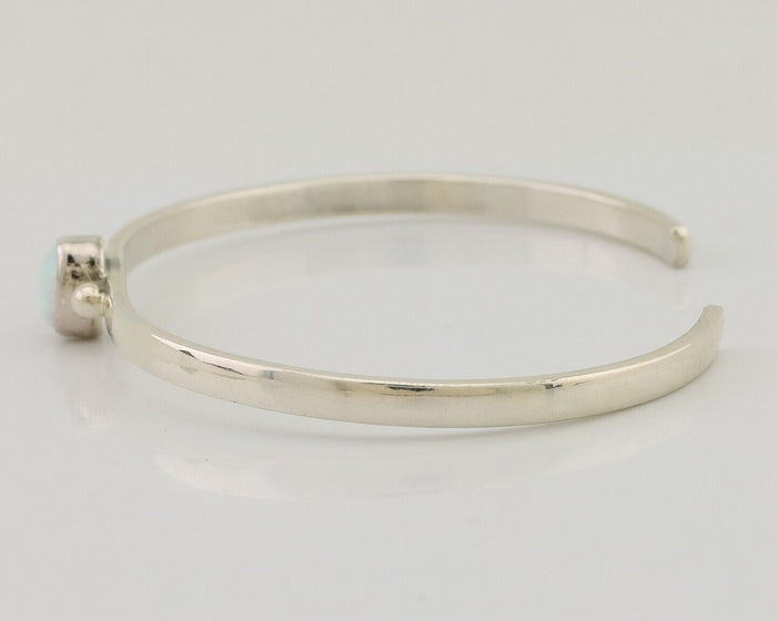Navajo Cuff Bracelet 925 Silver Opal Native American Artist C.90's