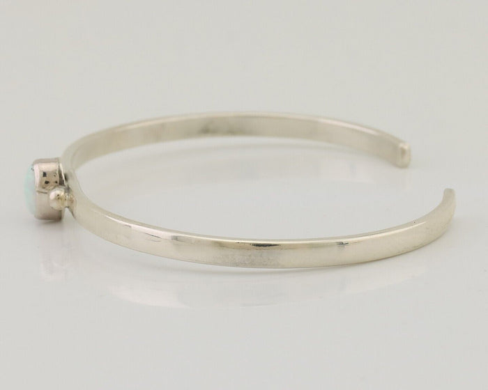 Navajo Cuff Bracelet 925 Silver Opal Native American Artist C.90's
