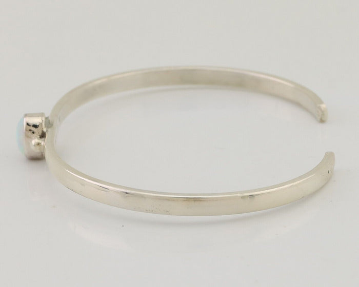 Navajo Cuff Bracelet 925 Silver Opal Native American Artist C.90's