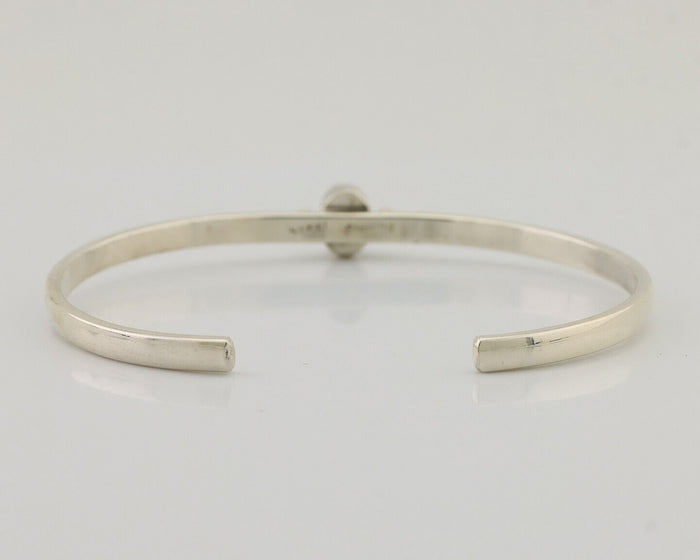 Navajo Cuff Bracelet 925 Silver Opal Native American Artist C.90's