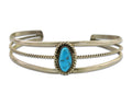 Navajo Cuff Bracelet 925 Silver Turquoise Cuff Artist Signed EG C.80's