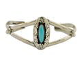 Navajo Cuff Bracelet 925 Silver Turquoise Cuff Artist Signed IJC C.80's