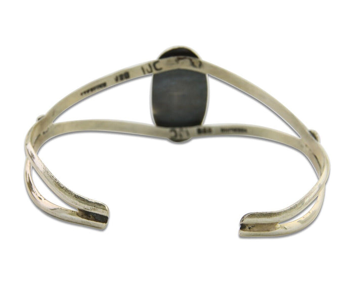 Navajo Cuff Bracelet 925 Silver Turquoise Cuff Artist Signed IJC C.80's