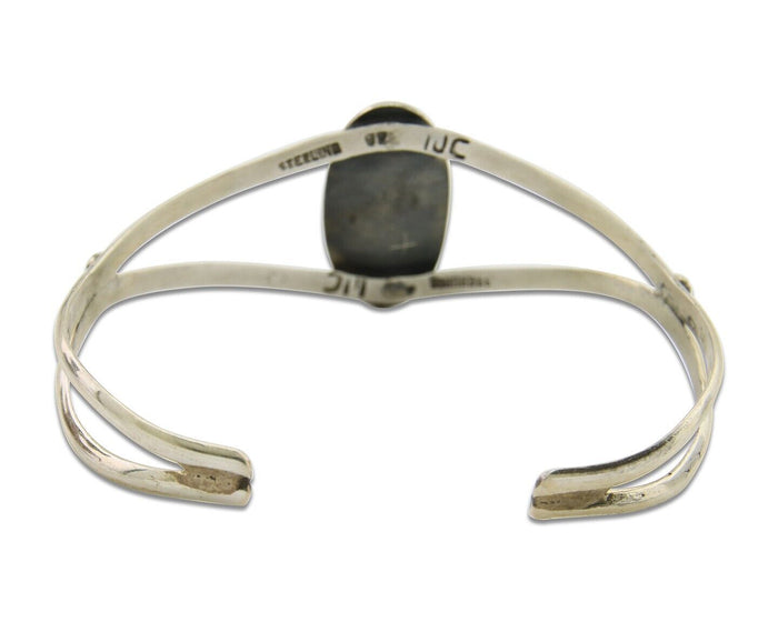 Navajo Cuff Bracelet 925 Silver Turquoise Cuff Artist Signed IJC C.80's
