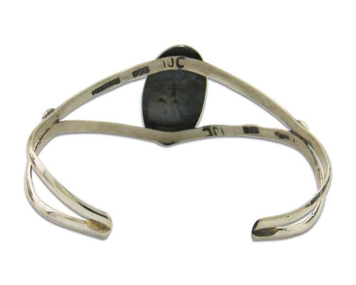 Navajo Cuff Bracelet 925 Silver Turquoise Cuff Artist Signed IJC C.80's