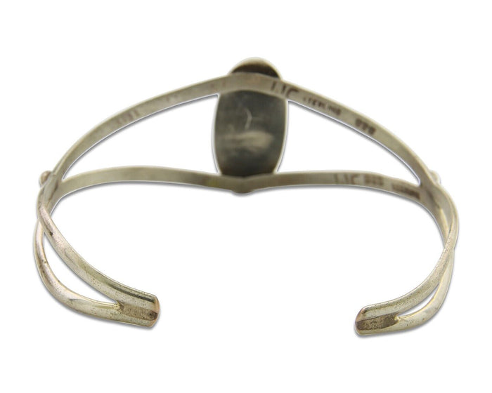 Navajo Cuff Bracelet 925 Silver Turquoise Cuff Artist Signed IJC C.80's