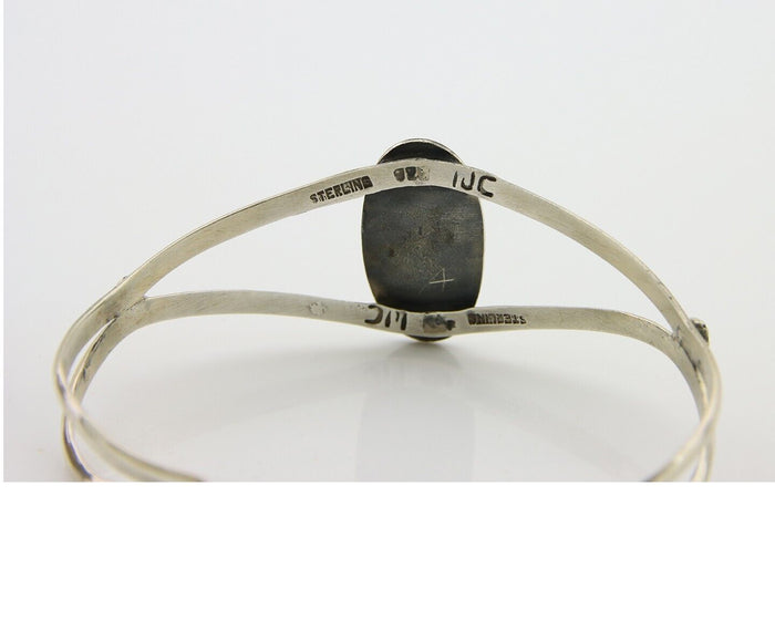 Navajo Cuff Bracelet 925 Silver Turquoise Cuff Artist Signed IJC C.80's