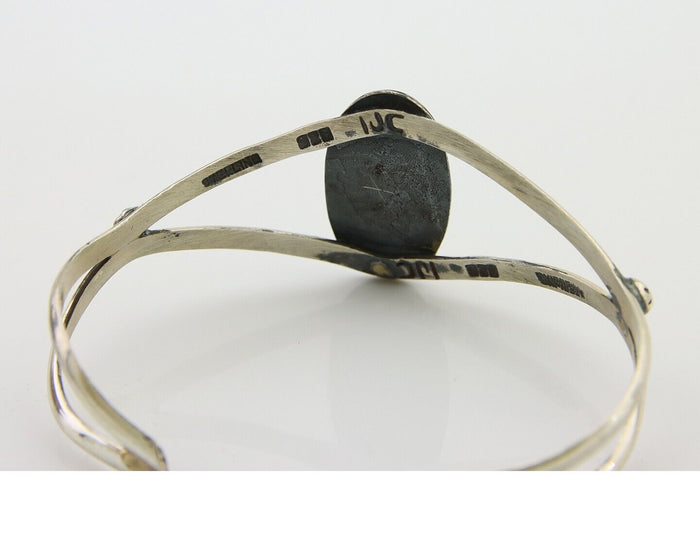 Navajo Cuff Bracelet 925 Silver Turquoise Cuff Artist Signed IJC C.80's