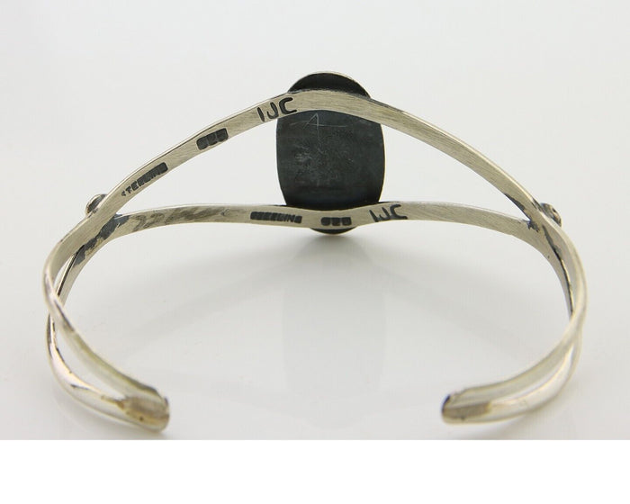Navajo Cuff Bracelet 925 Silver Turquoise Cuff Artist Signed IJC C.80's