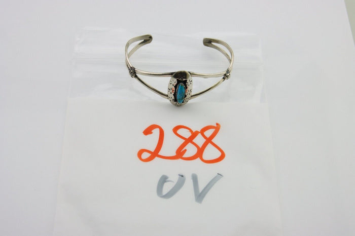 Navajo Cuff Bracelet 925 Silver Turquoise Cuff Artist Signed IJC C.80's