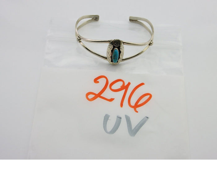 Navajo Cuff Bracelet 925 Silver Turquoise Cuff Artist Signed IJC C.80's