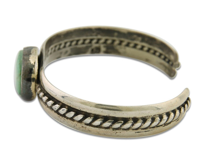 Navajo Cuff Bracelet 925 Silver Turquoise Cuff Native American Artist C.80's