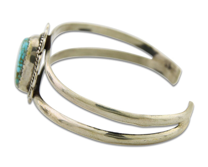 Navajo Cuff Bracelet 925 Silver Turquoise Cuff Native American Artist C.80's