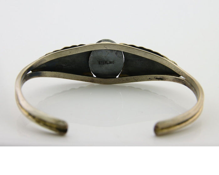 Navajo Cuff Bracelet 925 Silver Turquoise Cuff Native American Artist C.80's