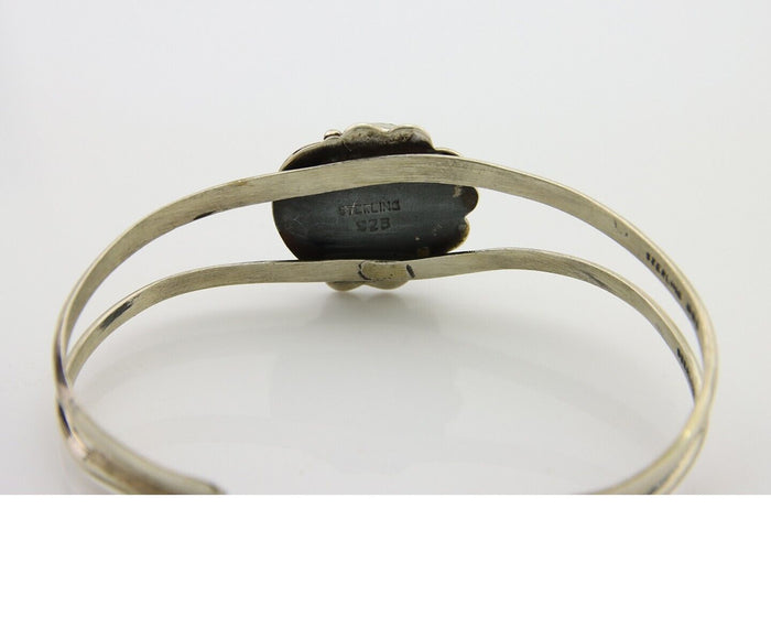Navajo Cuff Bracelet 925 Silver Turquoise Cuff Native American Artist C.80's