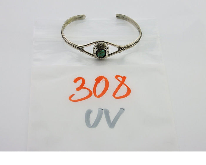 Navajo Cuff Bracelet 925 Silver Turquoise Cuff Native American Artist C.80's